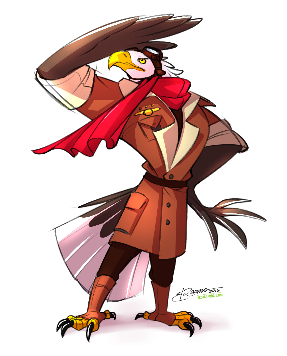 elranno:  Aviator eagle sketch. 