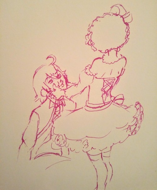 A pen doodle of Doll and Snake from Black Butler