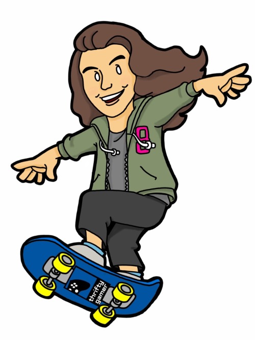 Skateboarding Stefani from Thrifty Gamer on the Hub youtu.be/DazixFCk8rw