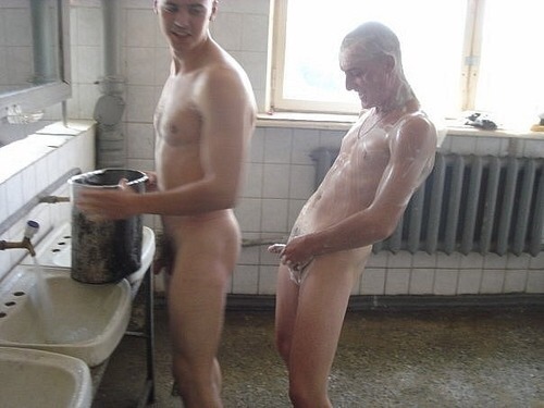 Naked boys locker room showers