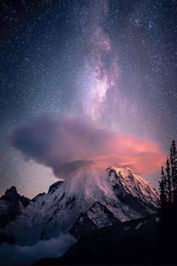 Mt Rainier and the Milky Way