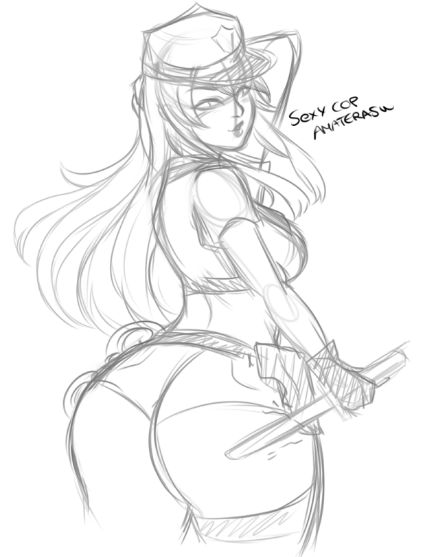 Stream halloween sketches uvu thanks for being in the stream guys :)-Sexy Cop Amaterasu-Princess