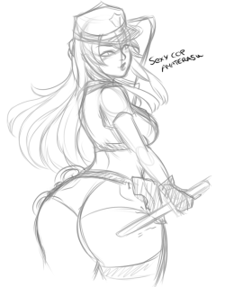 Stream halloween sketches uvu thanks for being in the stream guys :)-Sexy Cop Amaterasu-Princess Hel (light stance)-Thief Hel (dark stance)