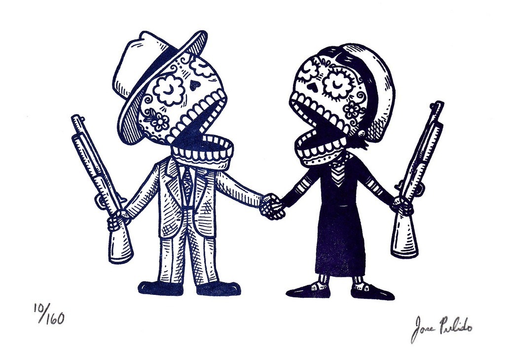 outgoingzaam-sworld:  Típicas calaveras mexicanas con un toque de modernidad, creación
