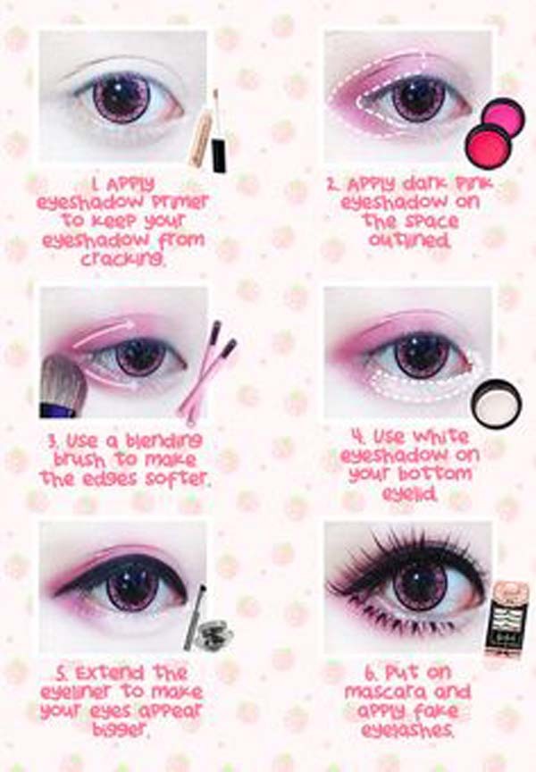 Cute Makeup Ideas on Tumblr: Kawaii eye makeup tutorial.. All