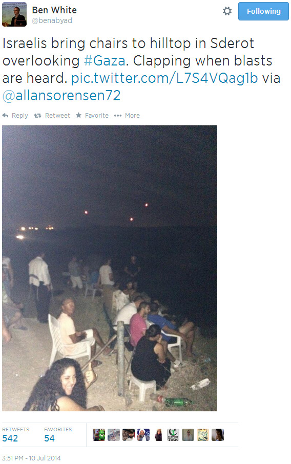 thebowspring:  NOT EVEN SATAN could have thought this up. Israelis cheering on massacres