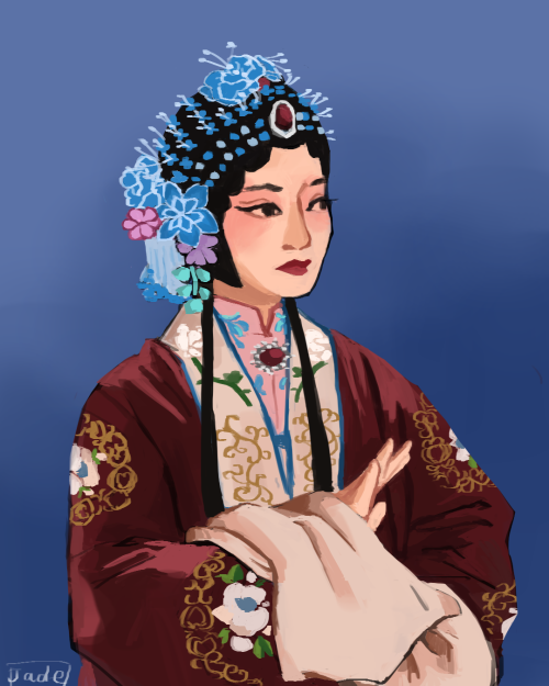 Another practice! Reference of this pic comes from the peking opera Mu Guiying Takes Command/穆桂英挂帅 #peking opera#chinese opera #mu guiying takes command  #yeah originally wanted to post this pic later together w other practices  #but given how complicated the costume & hair are i think i might not draw chinese opera for a while  #you discover my niche hobbies thru all the referenced drawings i do LMFAO  #im not an avid listener but i do enjoy them  #*whisper* yes sometimes they are my study music what about it  #i WILL draw the peach blossom fan. i WILL.  #its not a peking opera but kunqu but ive been enjoying it recently