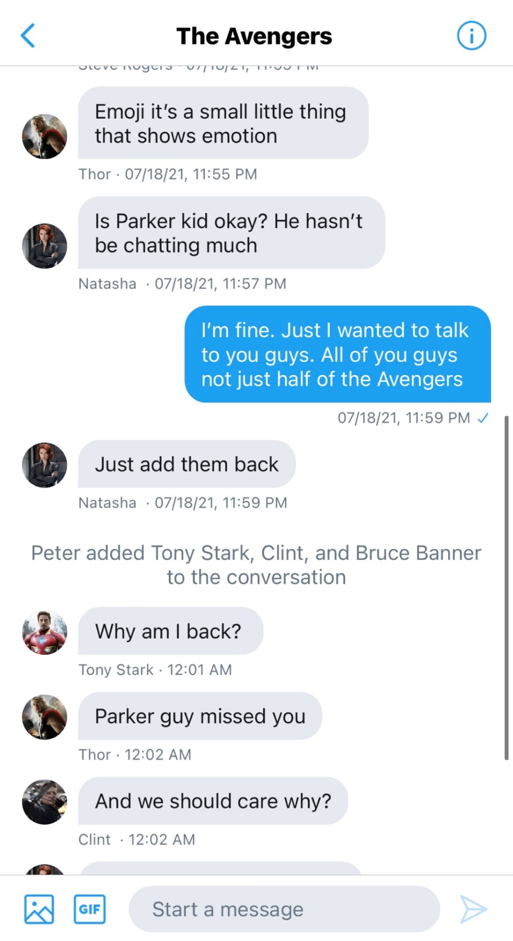 Chat avenger group Jeremy Renner