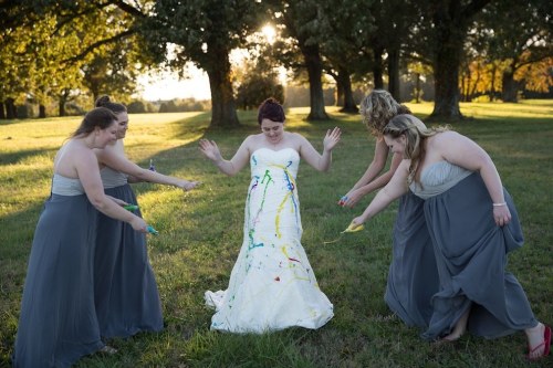 armydvm:  “The moment the first bit of paint hit my dress I was free.” Shelby’s fiancée backed out of their wedding plans right before their big day. To celebrate the start of a new chapter in her life, Shelby did a ‘trash the dress’ photoshoot.