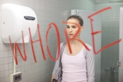 ejacutastic:   how does she know that’s even aimed at her that is a public bathroom   Lol