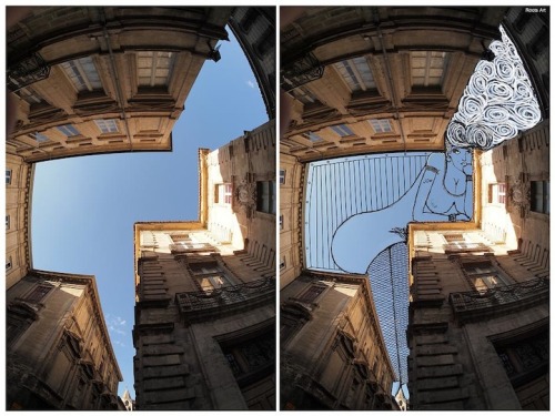 unicorn-meat-is-too-mainstream:  Buildings and Skies Transformed Into Playful Line Drawings 