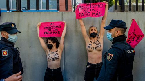 Not One More Step for Fascism — Femen in Madrid  (photographer Manu Fernández/ Associated Press, 202