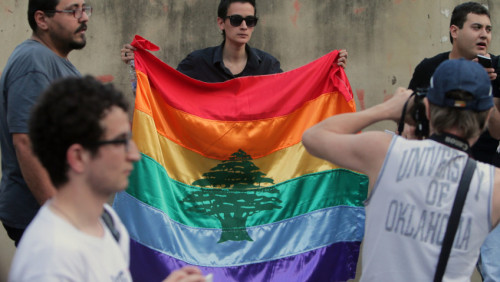 mideast-nrthafrica-cntrlasia:An anti-homophobia rally in Beirut, Lebanon