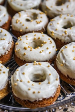 chew-s:  mini gingerbread donuts with white