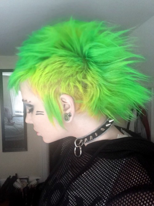 tattoosfade:  tattoosfade:  Reference photos for my deathhawk when it’s up, which is hella rare!!  redcybergirl
