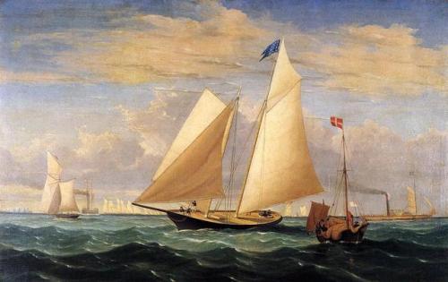 The Yacht America Winning the International Race, Fitz Henry Lane, 1851