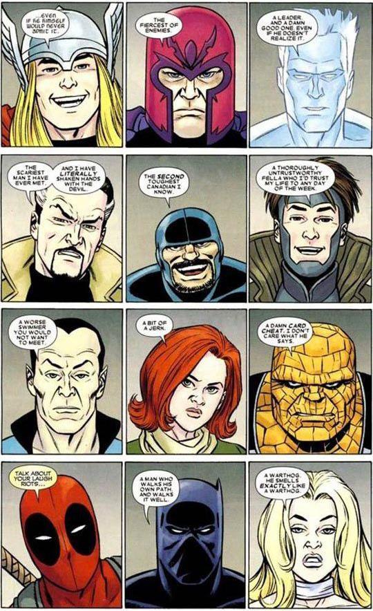 roguevsrogue:  How the Marvel Universe views Wolverine…and his response…
