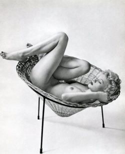 hoodoothatvoodoo:  Zoltan Glass &lsquo;Nude In Wicker Chair&rsquo; 1950s 