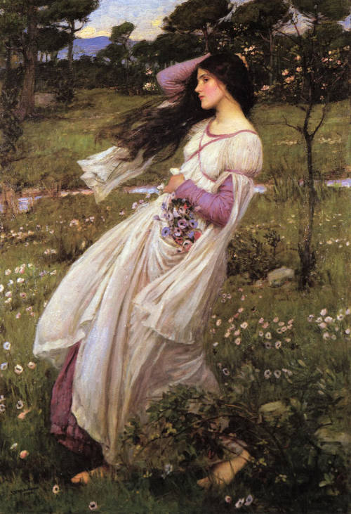 femalebeautyinart - Windflowers by John William Waterhouse,...