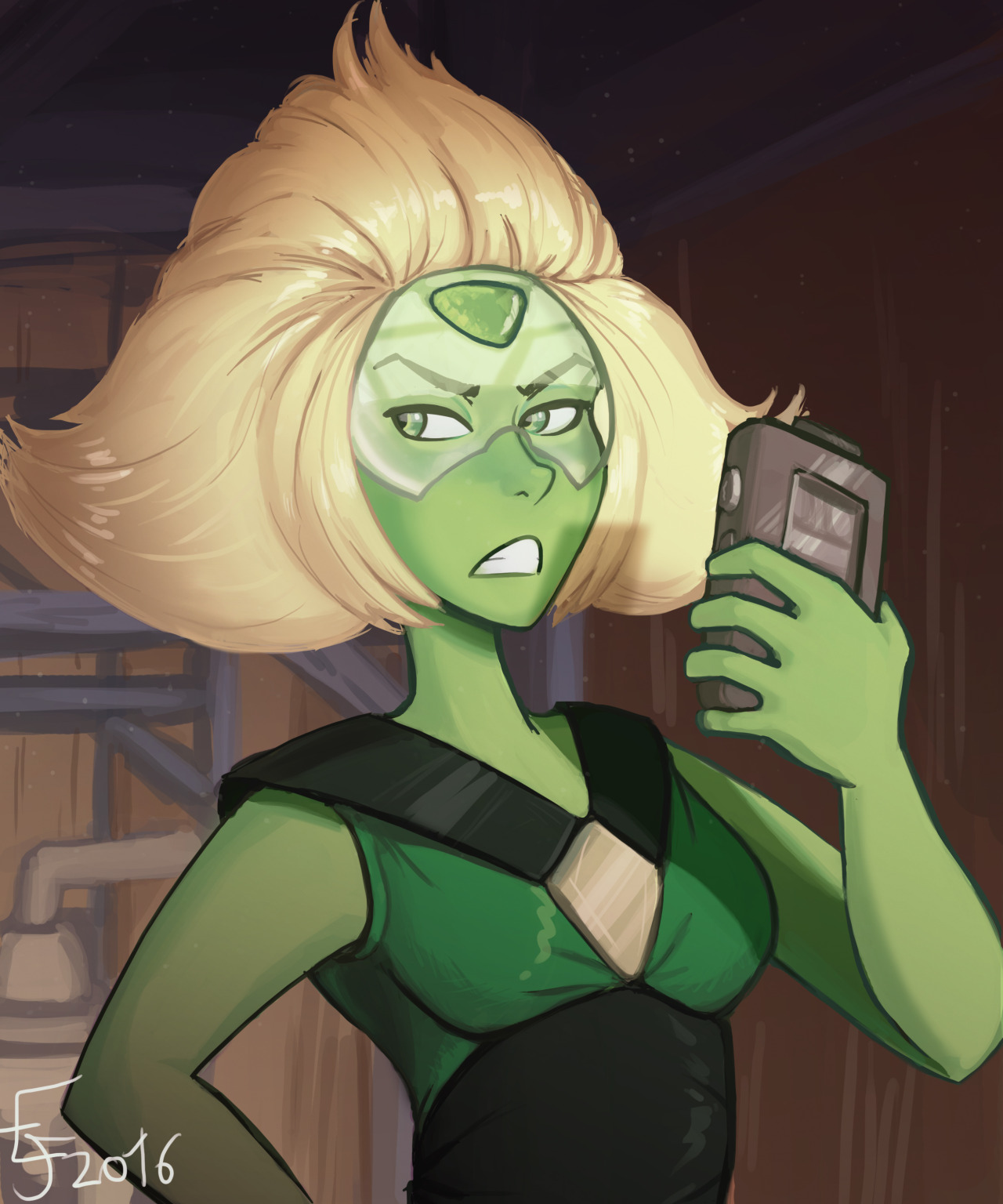 egomanfreeman: Peridot! My fav character. I spent way too much time on this fan art