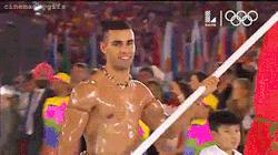 http://cinemagaygifs.tumblr.com/post/148523860846/pita-taufatofua-steals-show-at-the-olympic-opening