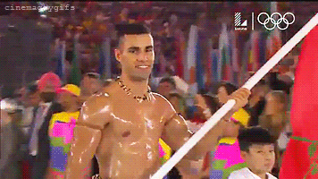 http://cinemagaygifs.tumblr.com/post/148523860846/pita-taufatofua-steals-show-at-the-olympic-opening