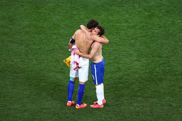 notashamedtobemen:  Croatian World Cup soccer players get naked by the pool after