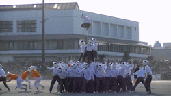 jadedistheword: sixpenceeeblog: The Japanese Sport of “Boutaoshi” meaning “Bring the pole down”.  This looks both fun and absolutely terrifying 
