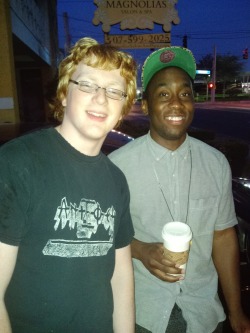 lopmon:  freelander207:  Yo I can’t fucking believe it. Tyler, The Creator came by to Austin’s Coffee where I hang out. He’s actually super chill, he talked to me about the breakup and everything. I’ve never met a famous person before, this is