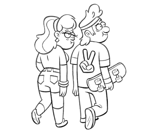 mistrel-fox:  alidanesh:  props and characters from “A Tale of Two Stans” of Gravity Falls…Toby looked sharp back in 80′s :p!  guys, the symbols on Ford’s belt… I think they bear more significance than being the code to the basement? 