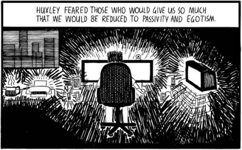 longlivethemagnificentponds: kateoplis: Huxley vs. Orwell the thing is, however, that both are true.