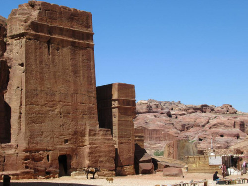 Street of Façades (Petra, Jordan), where the tombs of wealthy Nabataeans were carved directly into t