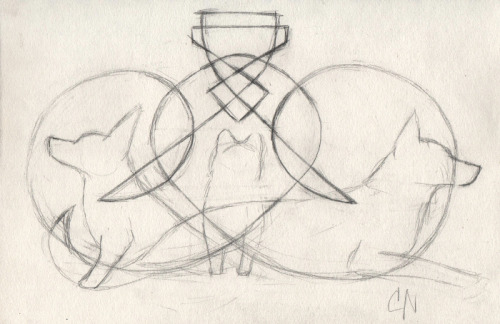 sketchbookofbalderdash: Saturday’s Sketch: Fur Kids Celtic Knot (Work in Progress), C.nick, 20