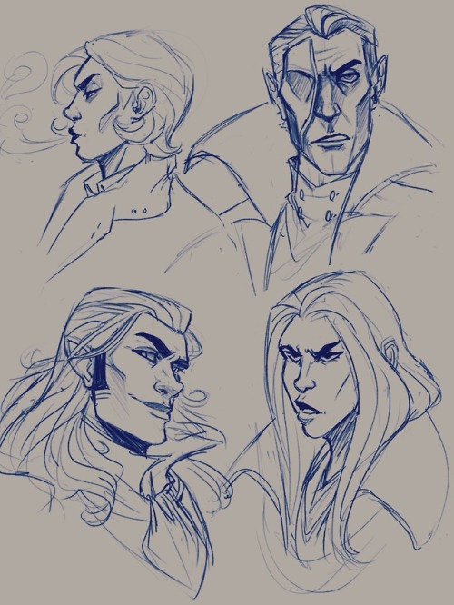 Doodles of some bad guys and gals aka the fabulous cheekbone...