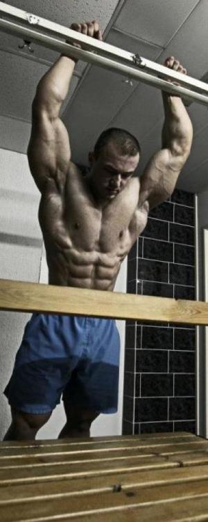 muscletits:  He cannot forget when they strung him up for his whipping.  He reenacts it when he is alone.  He knows he wants it again. 