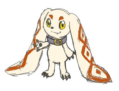 Salsamon the bunnydog digimon.Just a doodle.