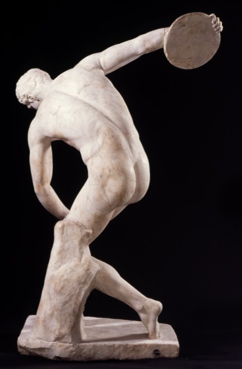 Discobulus of Myron Depicts an athlete in the process of throwing a discus. Noted for the perfect pr