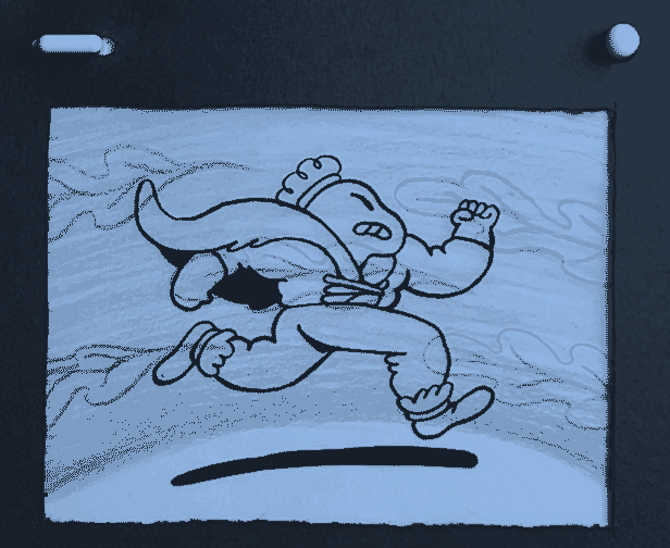 Traditional Animation On Paper And Acetate With Ink And Acrylic.
