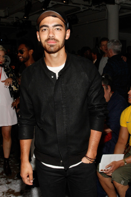 jobrosnews:  Joe Jonas attends the Public School fashion show during Mercedes-Benz Fashion Week Spring 2015 at Milk Studios in NYC - [9/7] 