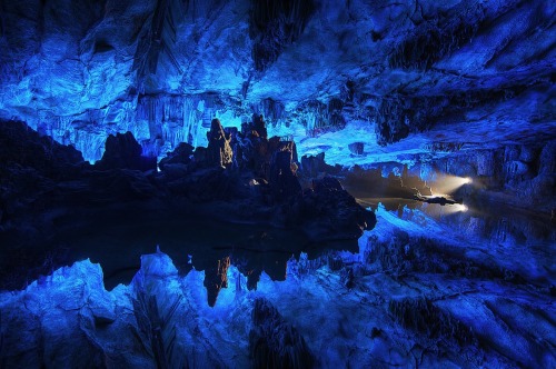 nubbsgalore: the reed flute cave in guilin, southern china, was carved out of the karst limestone mo