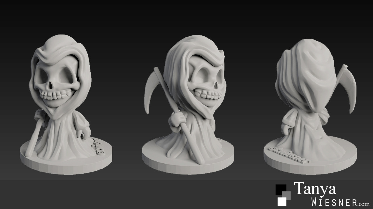 Tanya Wiesner – Little Grim Reaper Designed in zbrush for 3d