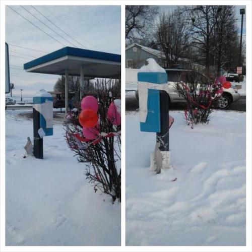 justice4mikebrown:  February 16Antonio Martin’s memorial has been destroyed.