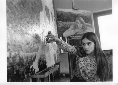 dentelledeperle:Romina Power painting in Rome, 1966