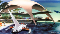 midcenturymodernfreak:  c. 1957 Vacation House of the Future | James R. Powers Via 
