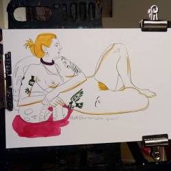 Figure drawing! Woot   #art #color #ink #livedrawing