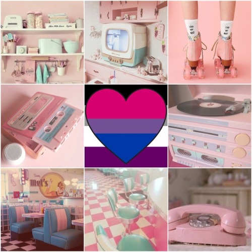 Biromantic Asexual Retro Pastel Pink Moodboard for anon! &lt;3