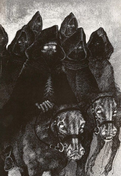 tenebrouskate:  The Nazgul Allan Curless from David Day’s book ‘Characters from Tolkien’ 