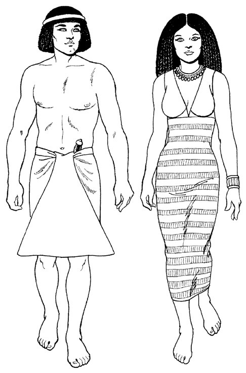 Ancient Egyptian Fashions by Tom Tierney1. Slave and pharoah2. Woman and warrior