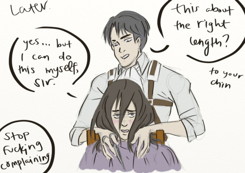 itaweasel-hime:  Haircut  Headcanon: Levi porn pictures