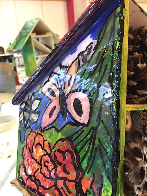 &lsquo;Inside Outside’ / Week OneLead Artist: Decorating and filling insect hotels and bug boxes in 